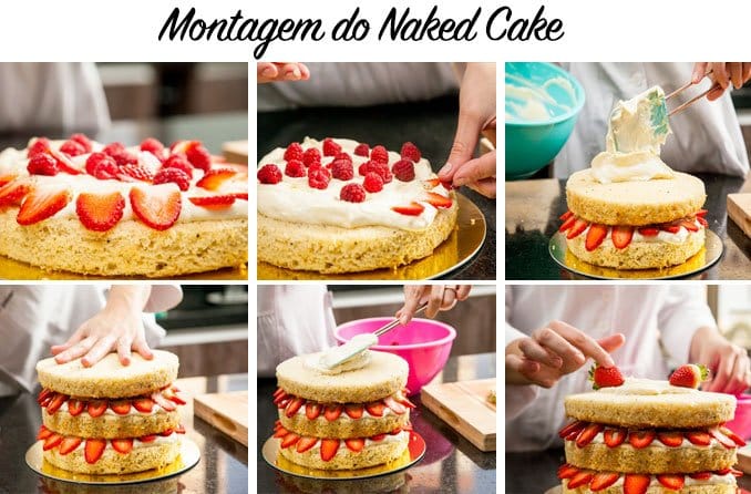 montagem naked cake