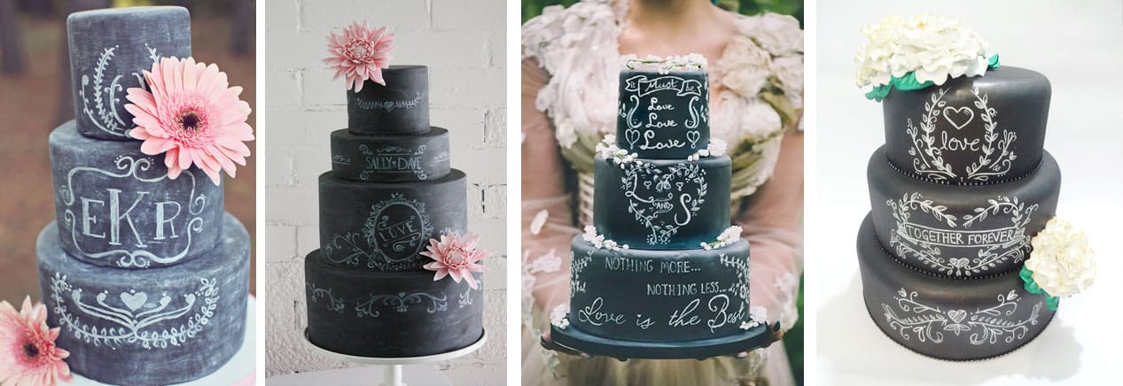 Bolos Decorados: Bolo Decorado Chalkboard com flores e renda