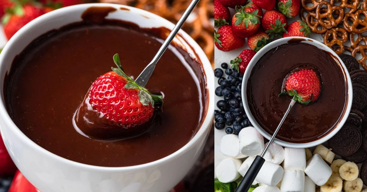 receita fondue chocolate facil