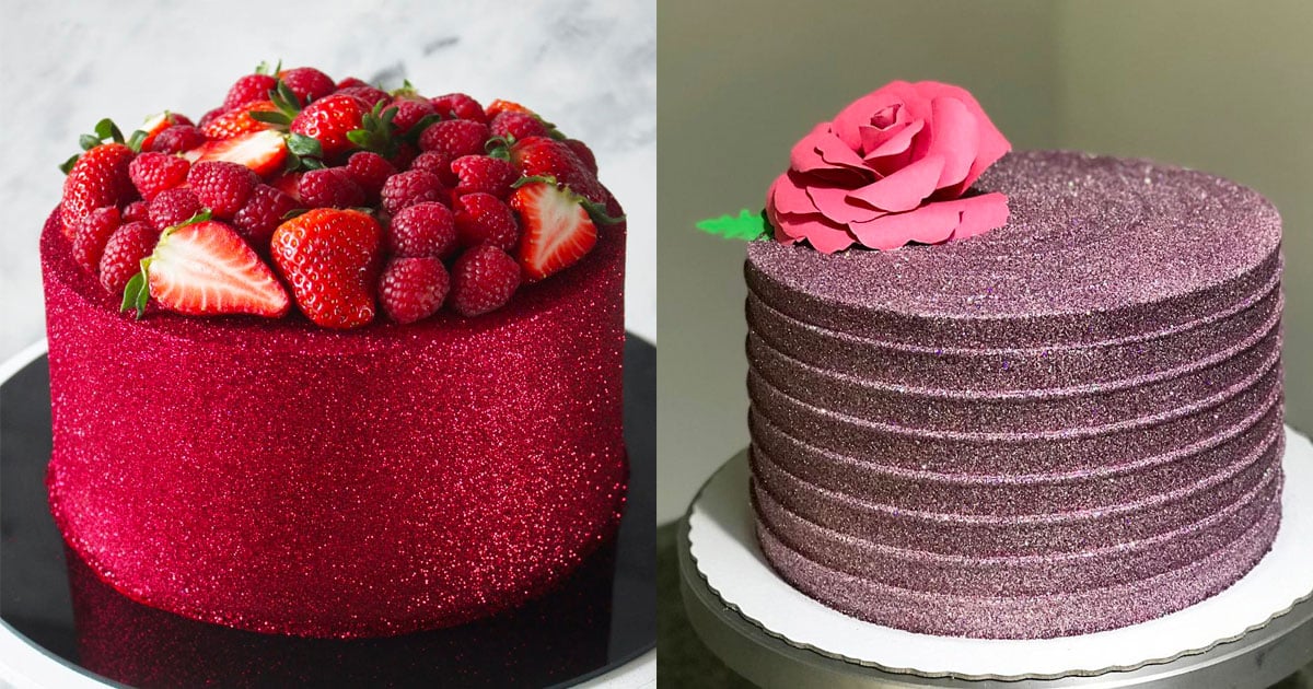 Bolo Rosa com Glitter, Glow Cake