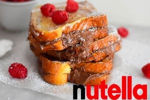 Rabanada de Pão de forma recheada com Nutella