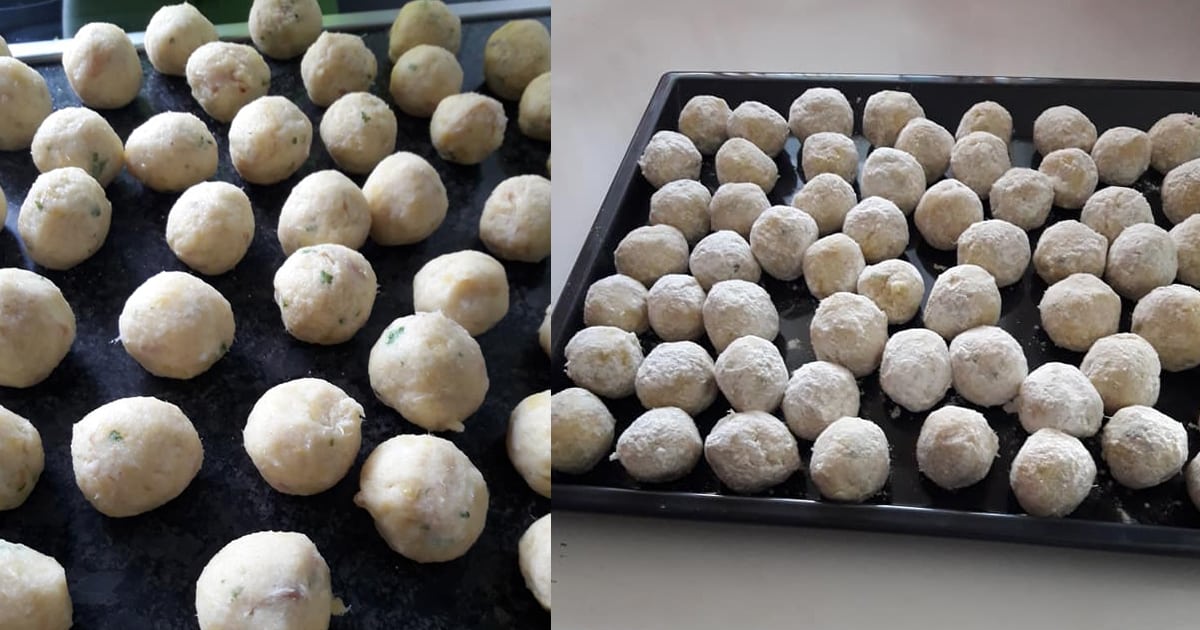 bolinho bacalhau modelado