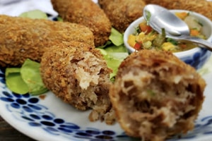 Receita de croquete de carne com milho