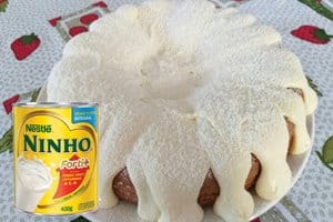 Bolo vulcão de Leite Ninho