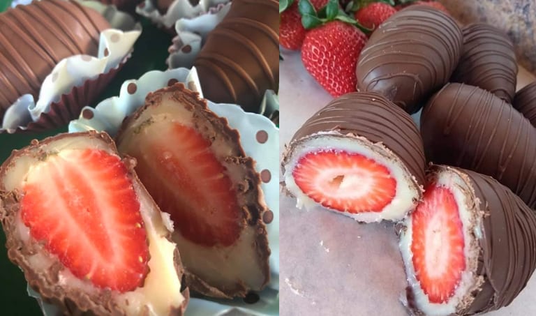 bombom de morango 