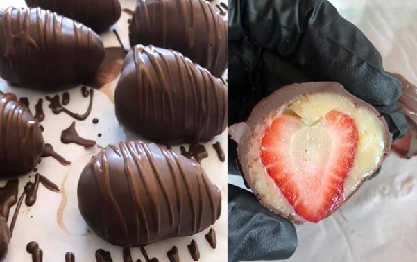 bombom de morango 