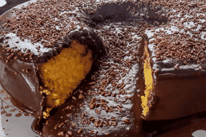 bolo vulcão vegano