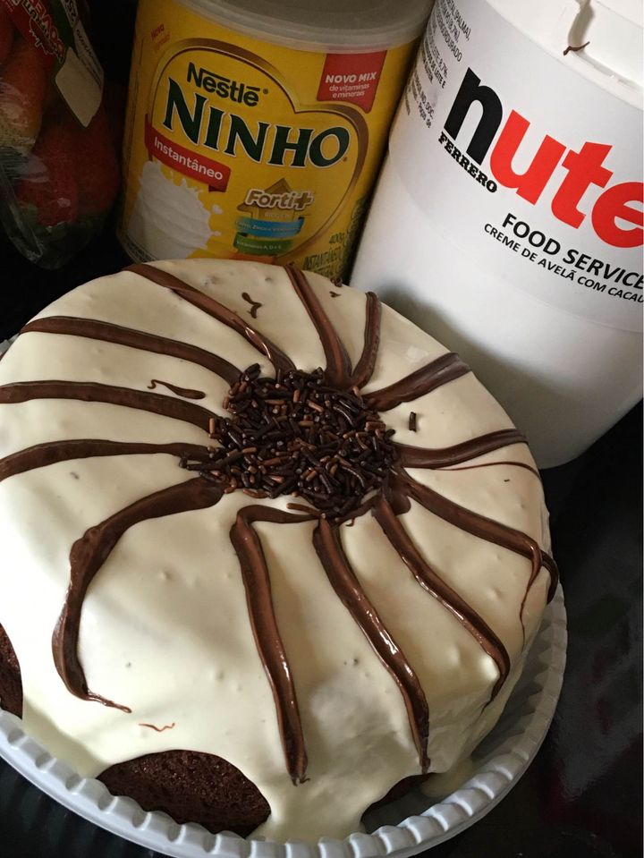 bolo nutella vulcao