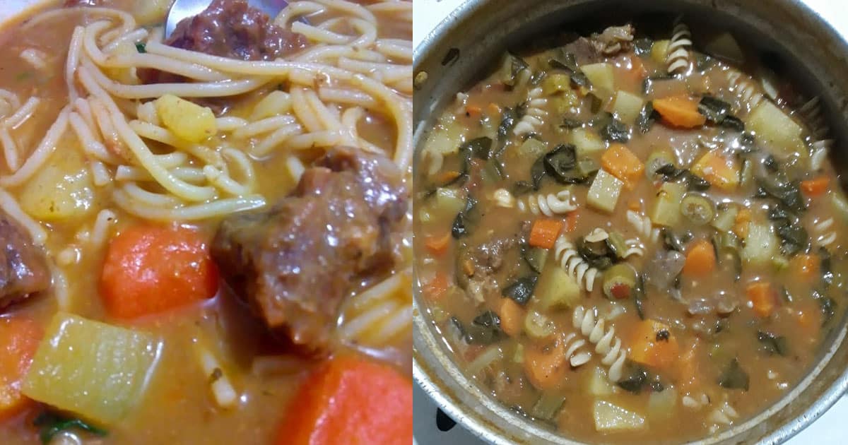 sopa feijao com macarrao