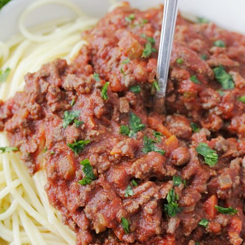 molho bolonhesa com macarrão