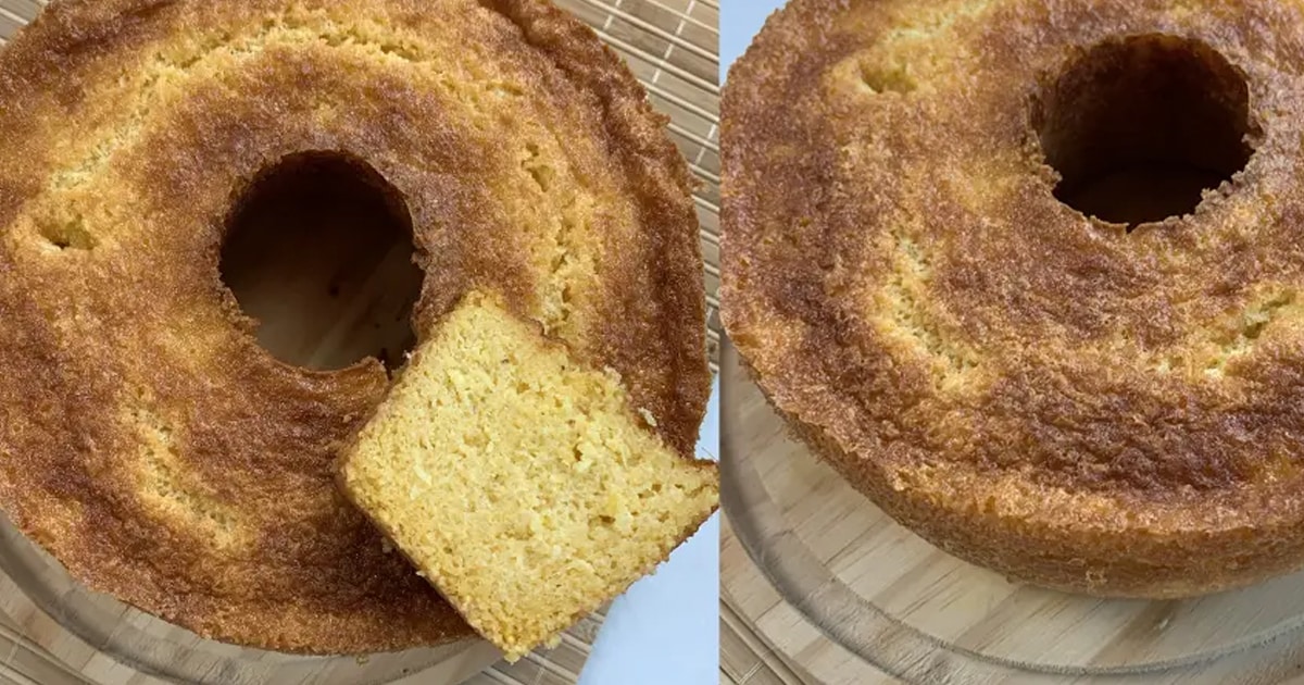 BOLO DE FLOCÃO DE MILHO, RÁPIDO, FÁCIL E FOFINHO