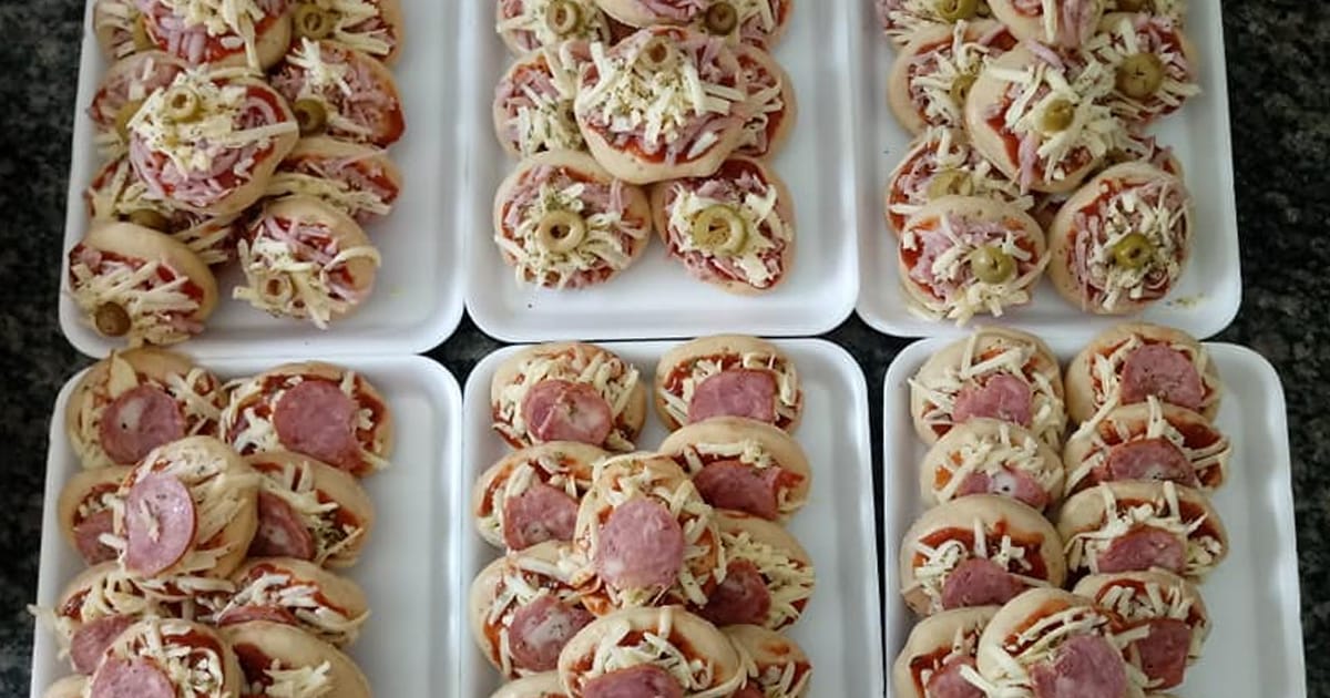 mini pizza para congelar em bandejas