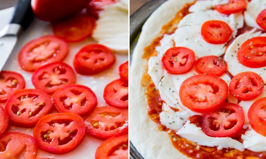 pizza com tomate