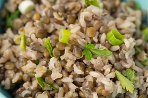 arroz integral lentilha