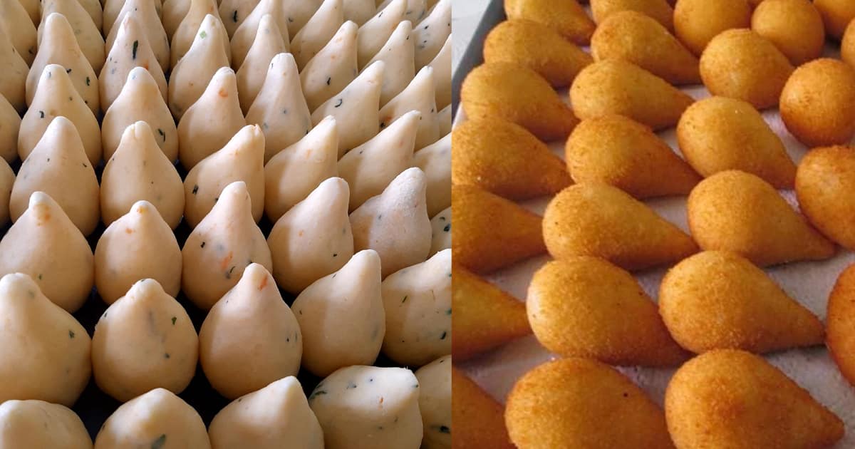 Coxinha com Massa de Mandioca