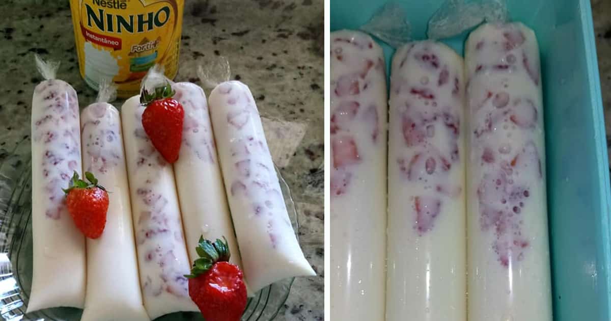 geladinho ninho com morango