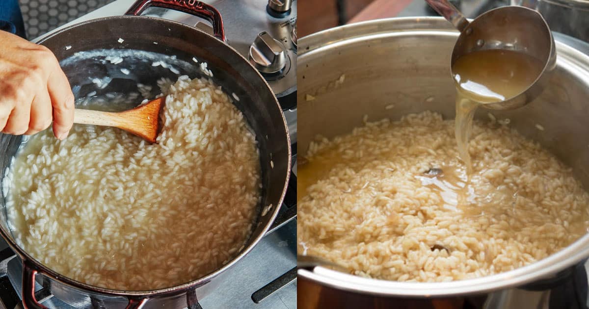 preparo do risotto