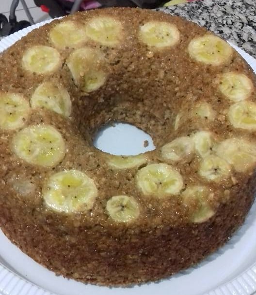 bolo banana com aveia