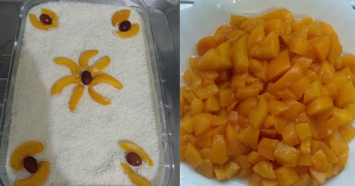 receita pave pessego simples