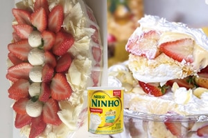 Torta Ninho com Morango