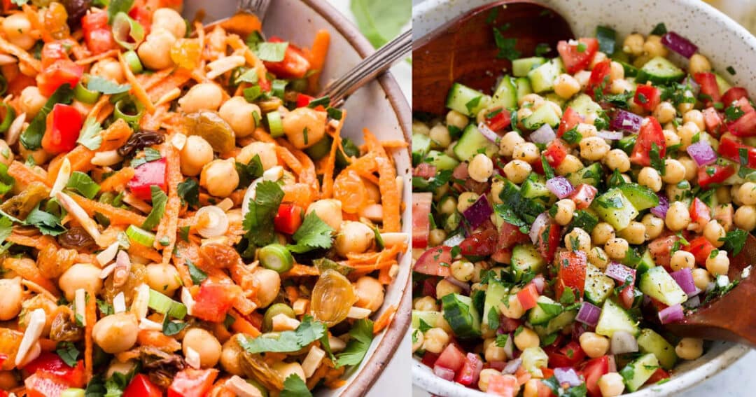 Salada de Grão de Bico Receita Super Fácil! Salada Nutritiva!