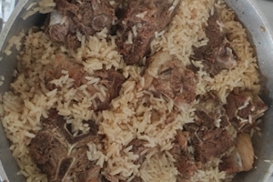 Arroz com suã de porco