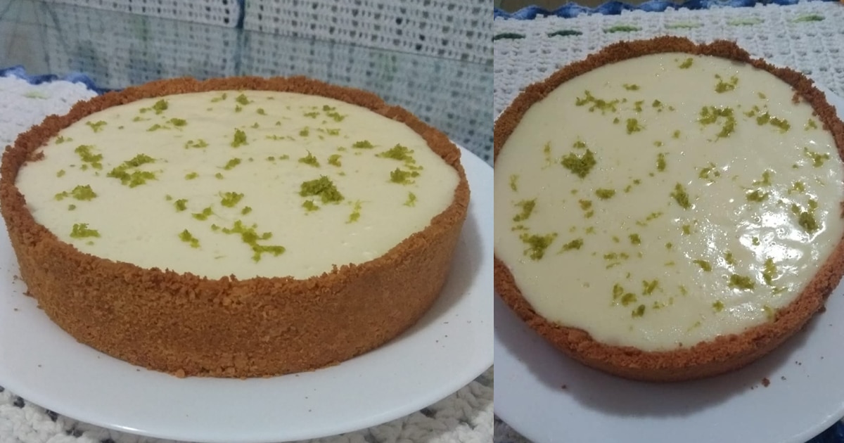 torta limão com massa de biscoito