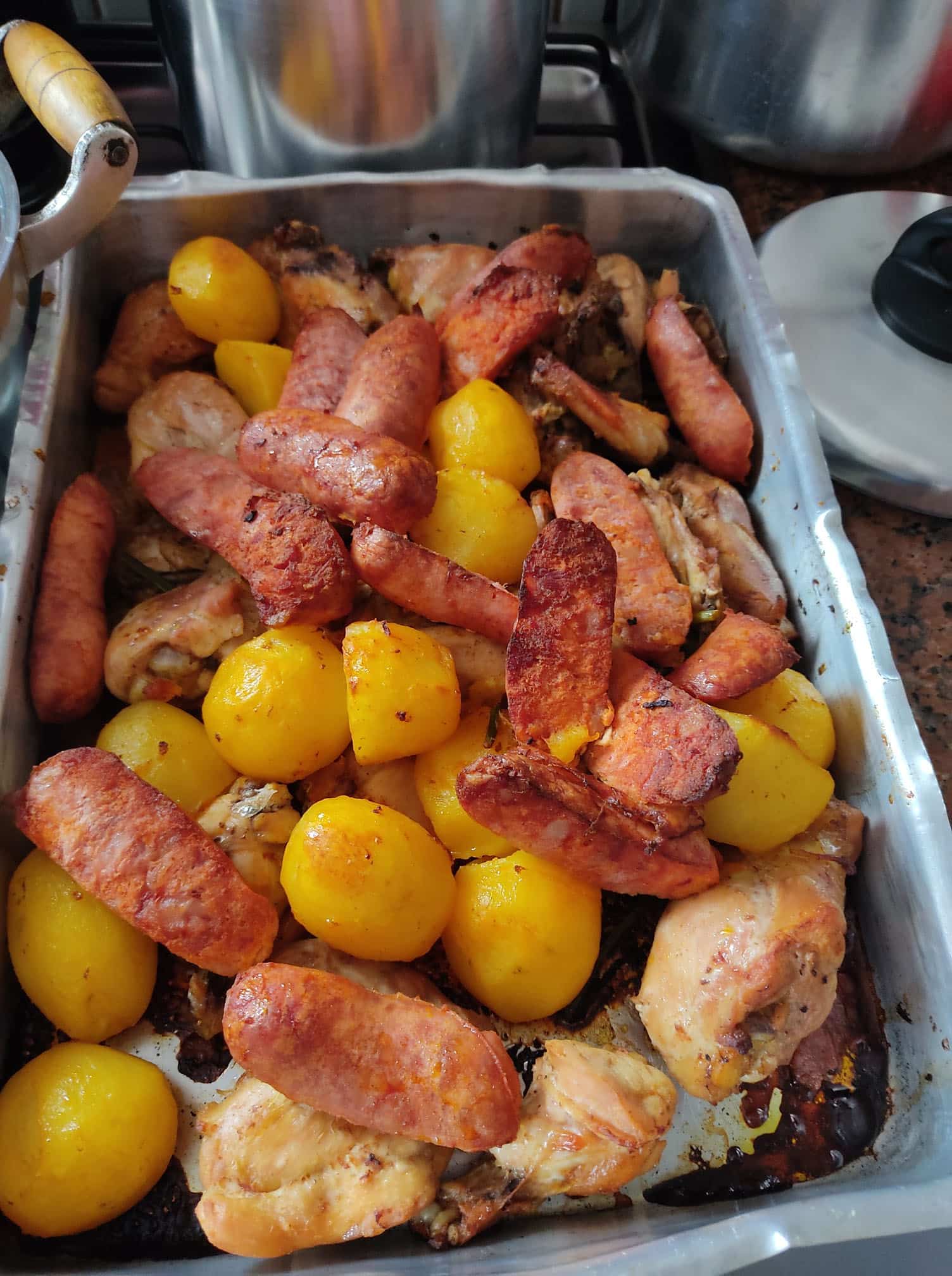 linguica com frango e batata