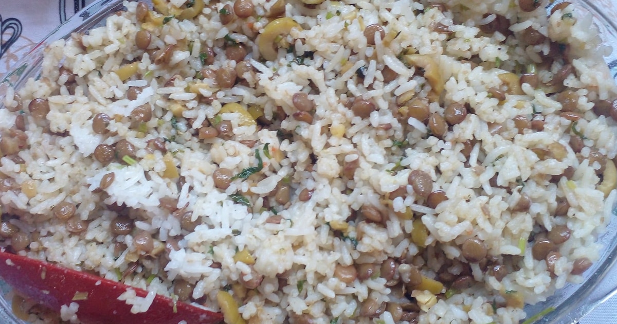 receita arroz com lentilha